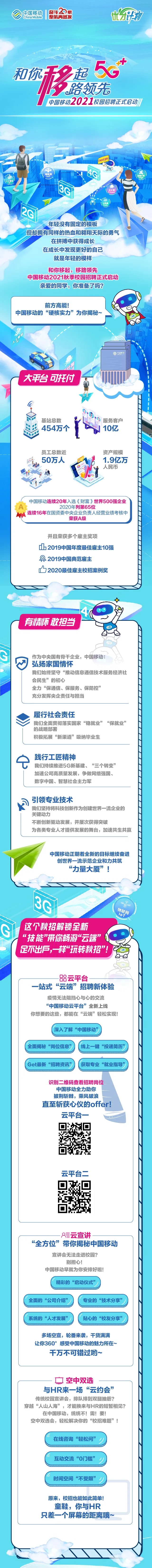 中國移動2021年校園招聘正式啟動！