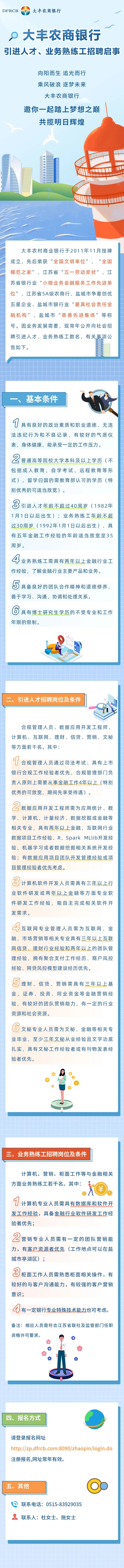 2022年大豐農商銀行引進人才、業務熟練工招聘啟事