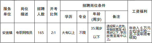 招聘崗位簡介表