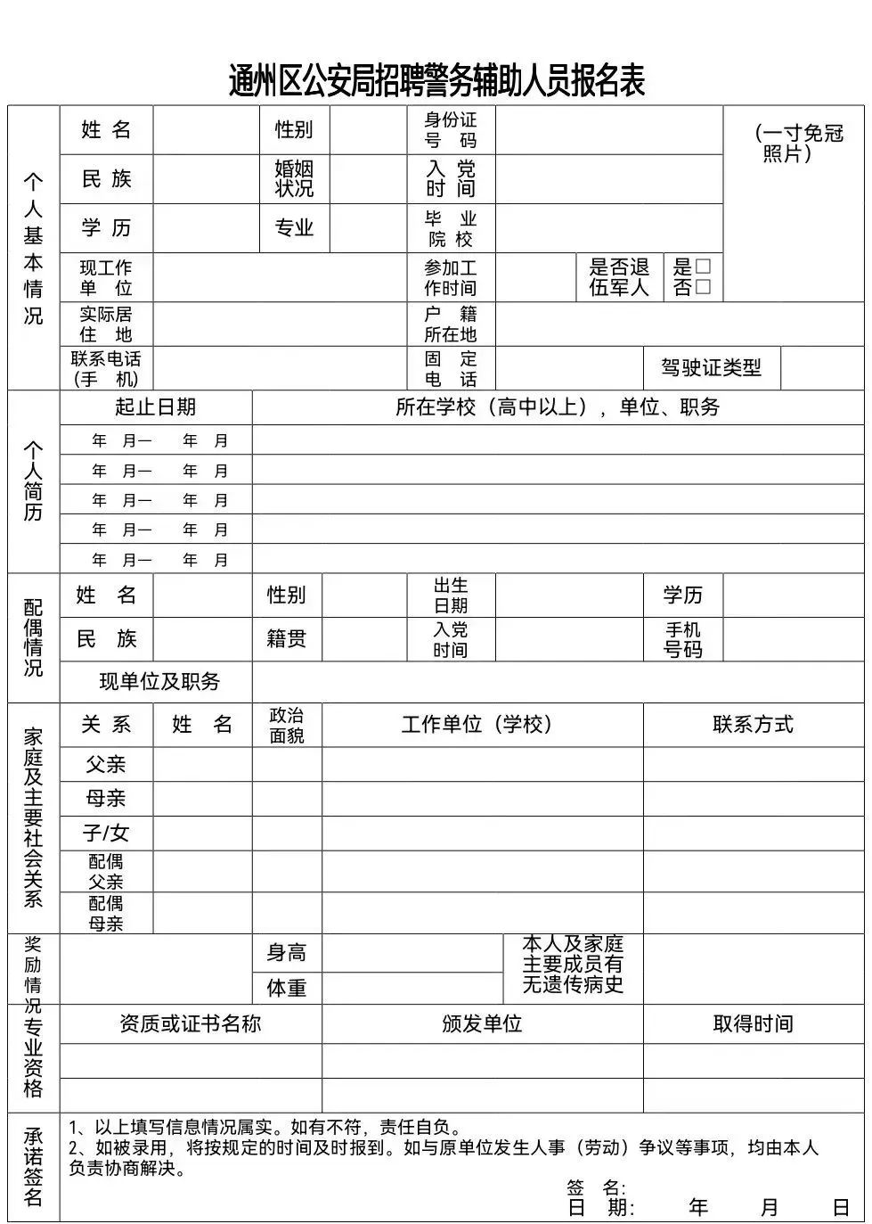 報名表
