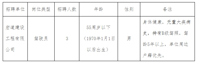 2025年江蘇宏道建設工程有限公司公開招聘工作人員崗位簡介表